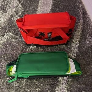 Trader Joe’s new insulated minis lot of two green and red. Nwt totes
